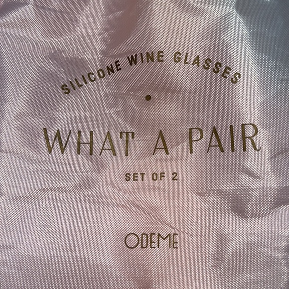 Sefora ODEME Silicone Wine Glasses set of TWO in pink travel bag BRAND NEW! - Picture 6 of 10